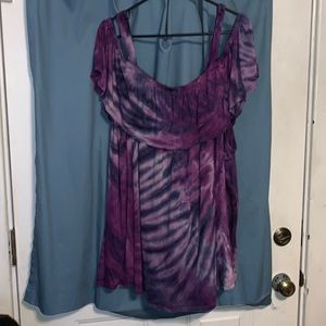NWT! Tie-Dye Cold Shoulder Top